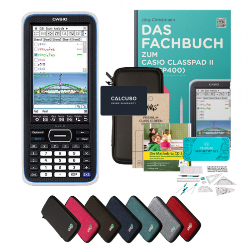 CALCUSO Streberpaket Schwarz mit Grafikrechner Casio Classpad II Casio FX CP400