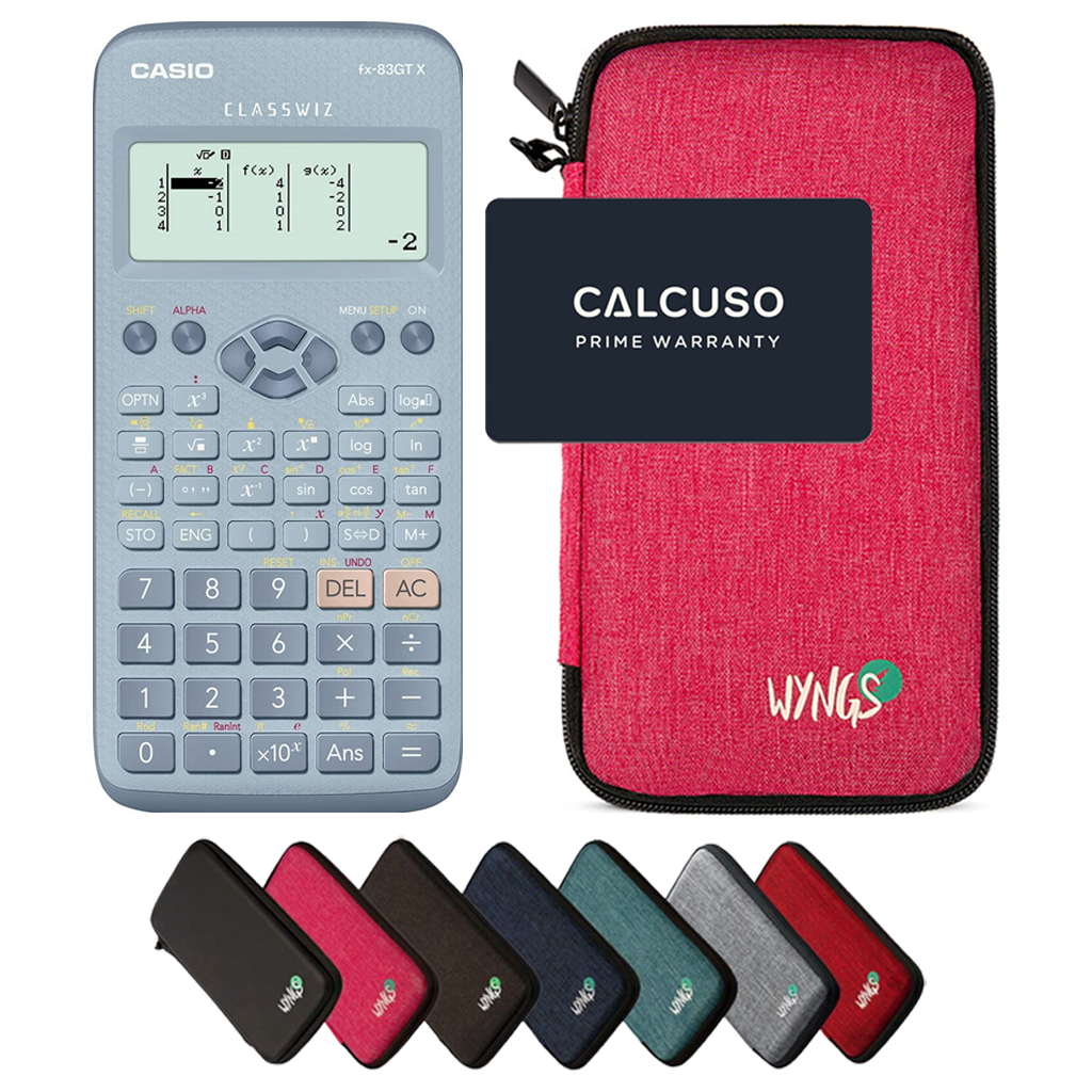 Calcuso Casio Taschenrechner Rosa Casio Fx-83GT X Blau WYNGS